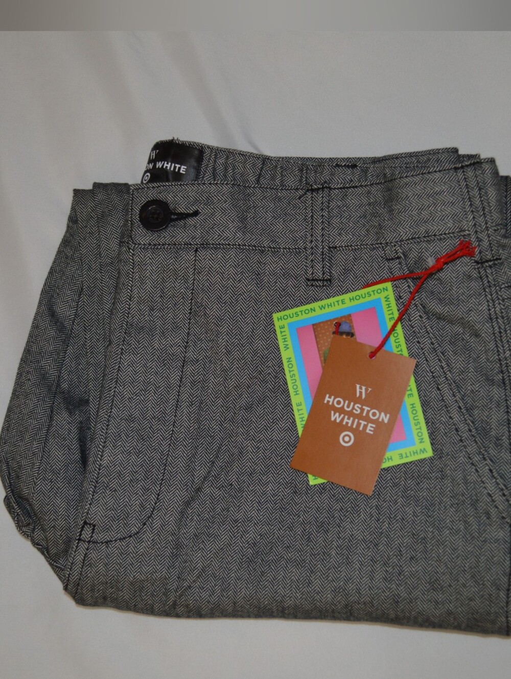 Houston White Herringbone Pants - Gray